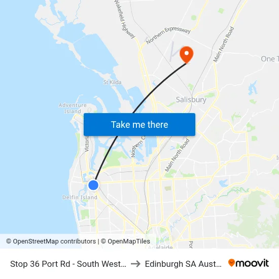 Stop 36 Port Rd - South West side to Edinburgh SA Australia map