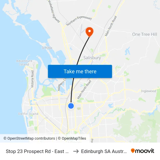 Stop 23 Prospect Rd - East side to Edinburgh SA Australia map