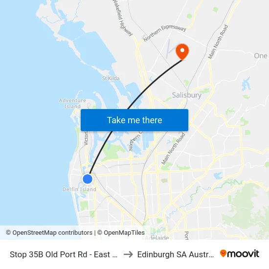 Stop 35B Old Port Rd - East side to Edinburgh SA Australia map