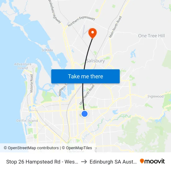 Stop 26 Hampstead Rd - West side to Edinburgh SA Australia map