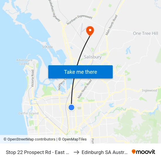 Stop 22 Prospect Rd - East side to Edinburgh SA Australia map