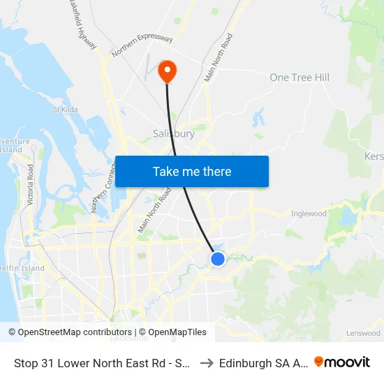 Stop 31 Lower North East Rd - South East side to Edinburgh SA Australia map