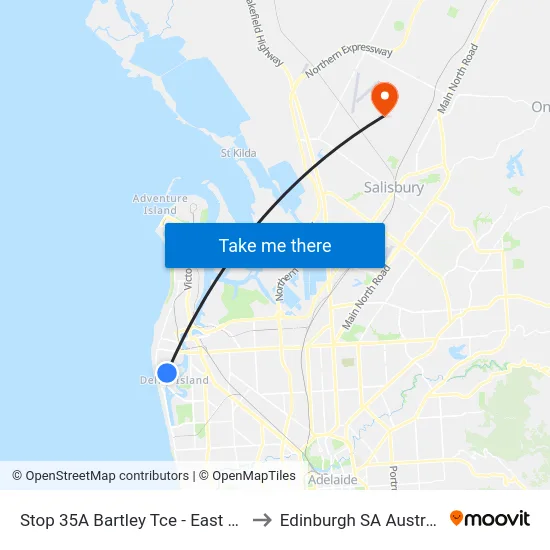Stop 35A Bartley Tce - East side to Edinburgh SA Australia map