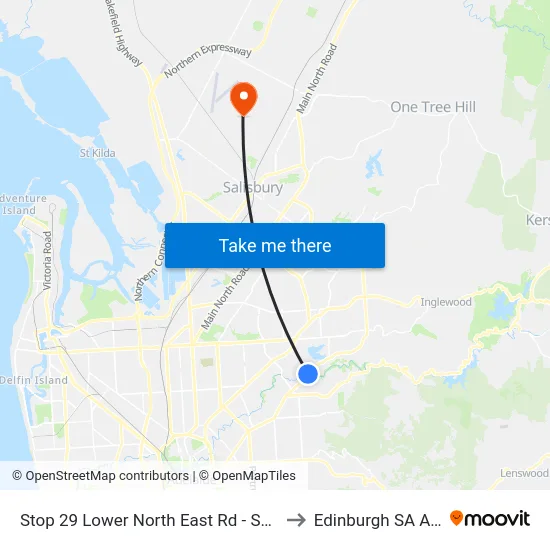 Stop 29 Lower North East Rd - South East side to Edinburgh SA Australia map
