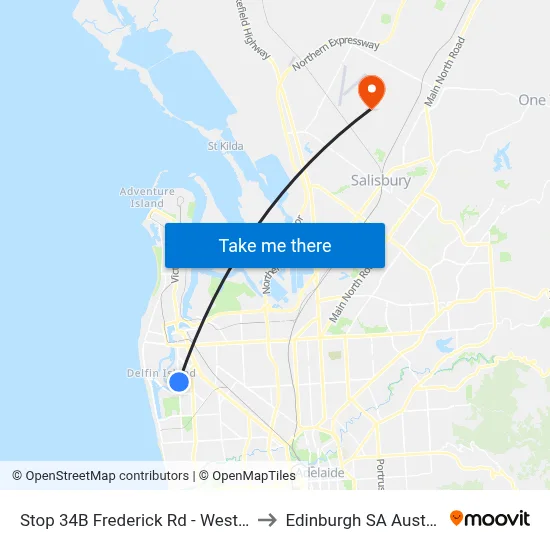 Stop 34B Frederick Rd - West side to Edinburgh SA Australia map