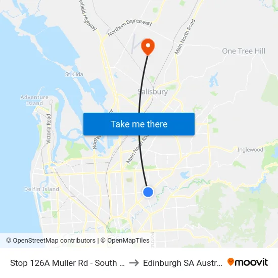 Stop 126A Muller Rd - South side to Edinburgh SA Australia map