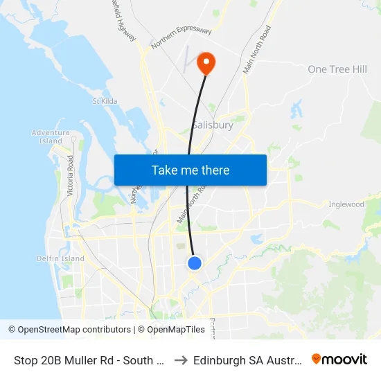 Stop 20B Muller Rd - South side to Edinburgh SA Australia map