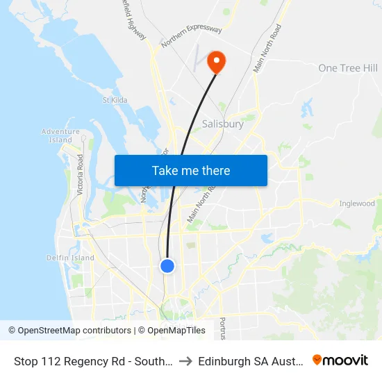 Stop 112 Regency Rd - South side to Edinburgh SA Australia map