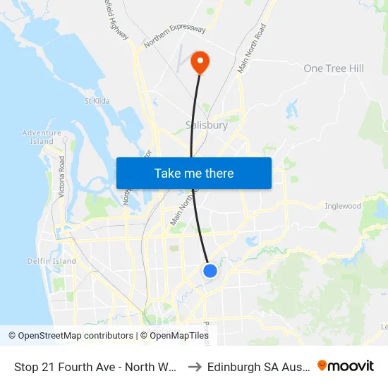 Stop 21 Fourth Ave - North West side to Edinburgh SA Australia map