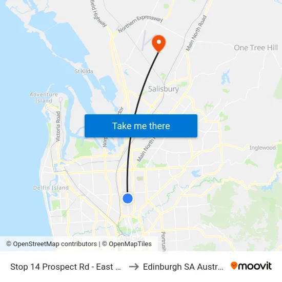 Stop 14 Prospect Rd - East side to Edinburgh SA Australia map