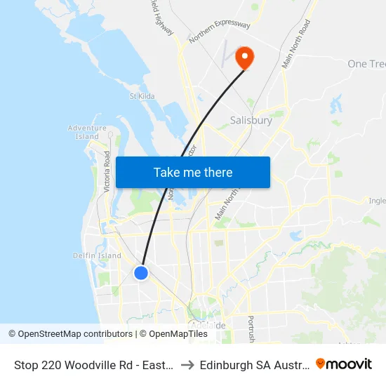 Stop 220 Woodville Rd - East side to Edinburgh SA Australia map