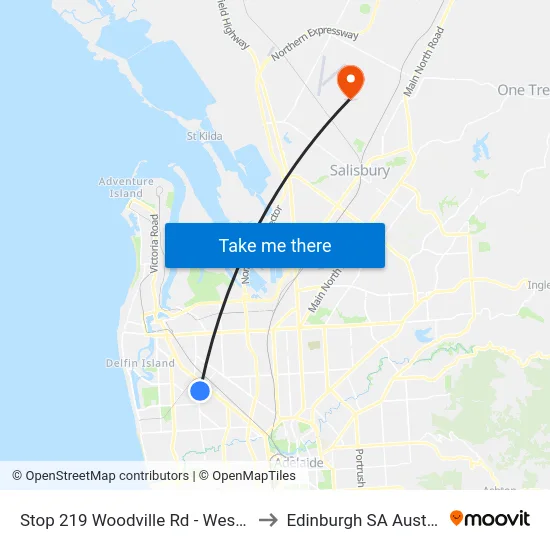Stop 219 Woodville Rd - West side to Edinburgh SA Australia map