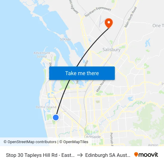 Stop 30 Tapleys Hill Rd - East side to Edinburgh SA Australia map