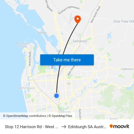 Stop 12 Harrison Rd - West side to Edinburgh SA Australia map