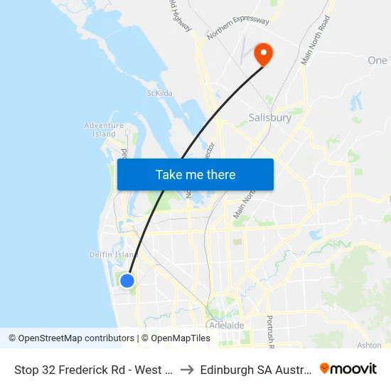 Stop 32 Frederick Rd - West side to Edinburgh SA Australia map
