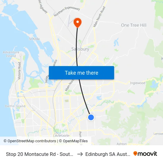 Stop 20 Montacute Rd - South side to Edinburgh SA Australia map