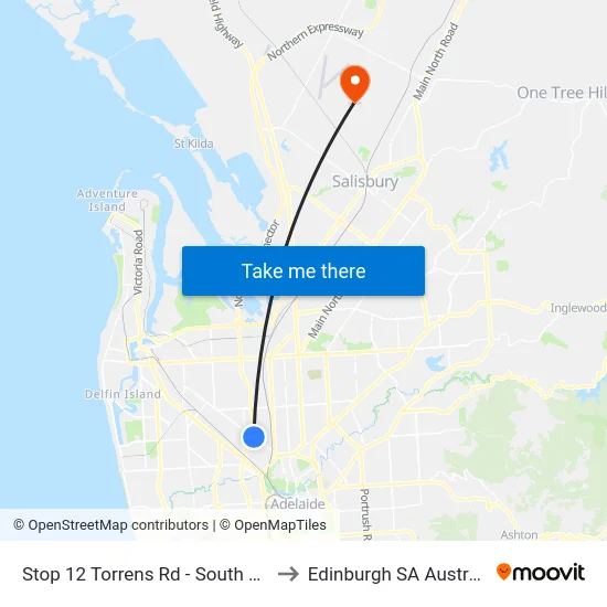 Stop 12 Torrens Rd - South side to Edinburgh SA Australia map