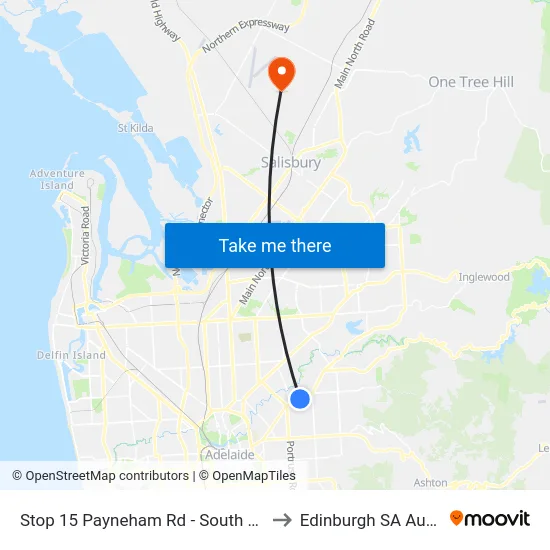 Stop 15 Payneham Rd - South East side to Edinburgh SA Australia map