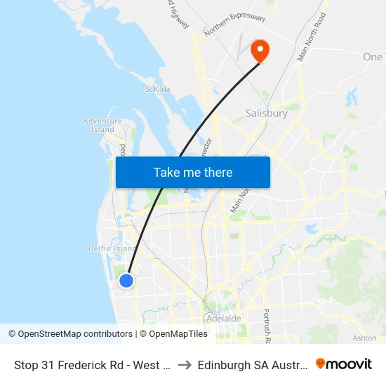 Stop 31 Frederick Rd - West side to Edinburgh SA Australia map