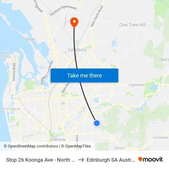 Stop 26 Koonga Ave - North side to Edinburgh SA Australia map