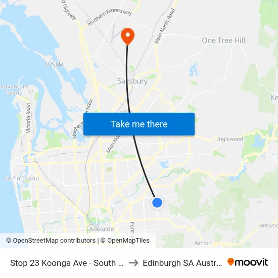 Stop 23 Koonga Ave - South side to Edinburgh SA Australia map