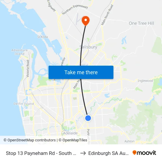 Stop 13 Payneham Rd - South East side to Edinburgh SA Australia map