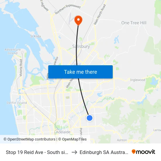 Stop 19 Reid Ave - South side to Edinburgh SA Australia map
