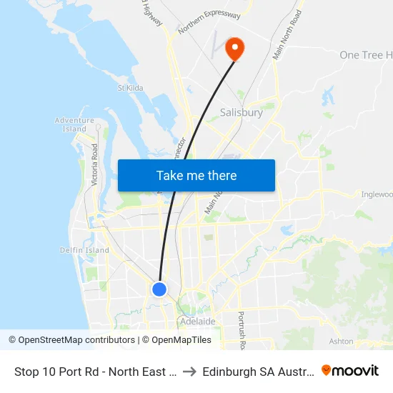 Stop 10 Port Rd - North East side to Edinburgh SA Australia map