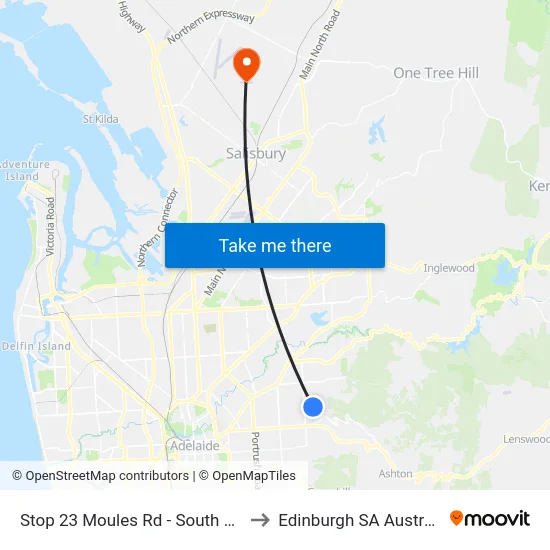 Stop 23 Moules Rd - South side to Edinburgh SA Australia map