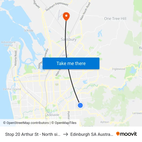 Stop 20 Arthur St - North side to Edinburgh SA Australia map