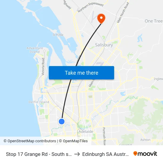 Stop 17 Grange Rd - South side to Edinburgh SA Australia map