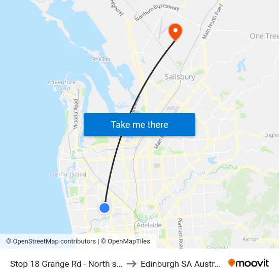 Stop 18 Grange Rd - North side to Edinburgh SA Australia map