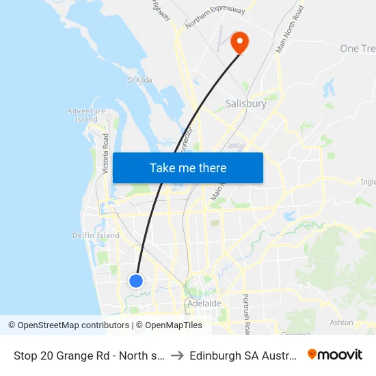 Stop 20 Grange Rd - North side to Edinburgh SA Australia map