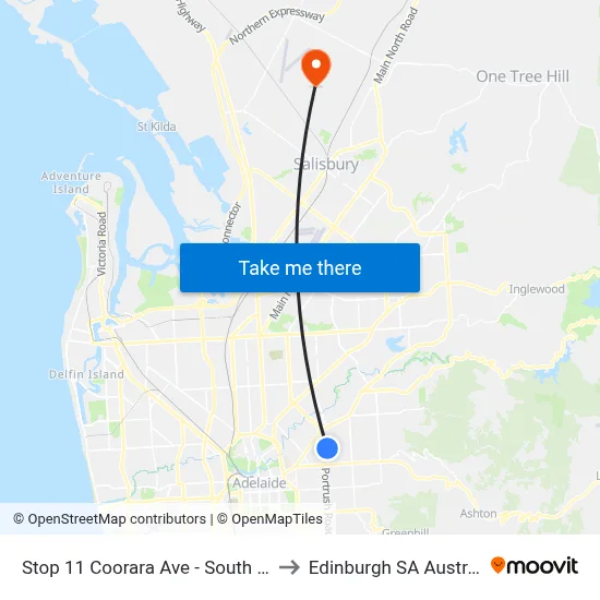 Stop 11 Coorara Ave - South side to Edinburgh SA Australia map