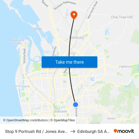 Stop 9 Portrush Rd / Jones Ave - East side to Edinburgh SA Australia map