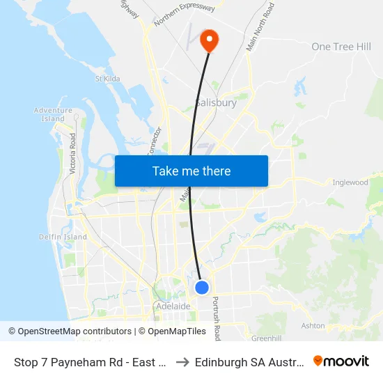 Stop 7 Payneham Rd - East side to Edinburgh SA Australia map