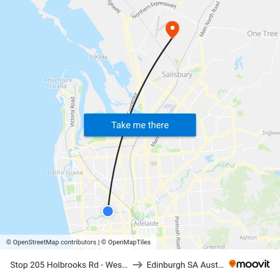 Stop 205 Holbrooks Rd - West side to Edinburgh SA Australia map