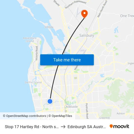 Stop 17 Hartley Rd - North side to Edinburgh SA Australia map