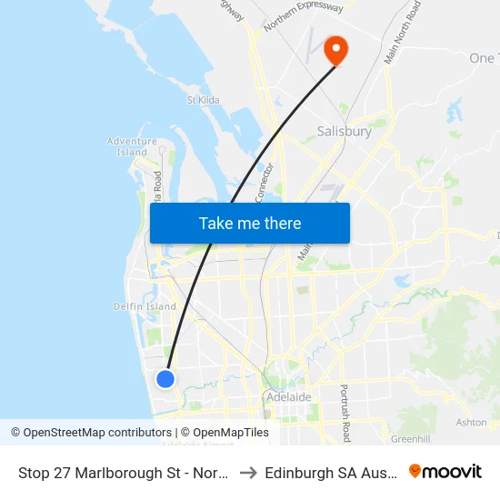 Stop 27 Marlborough St - North side to Edinburgh SA Australia map