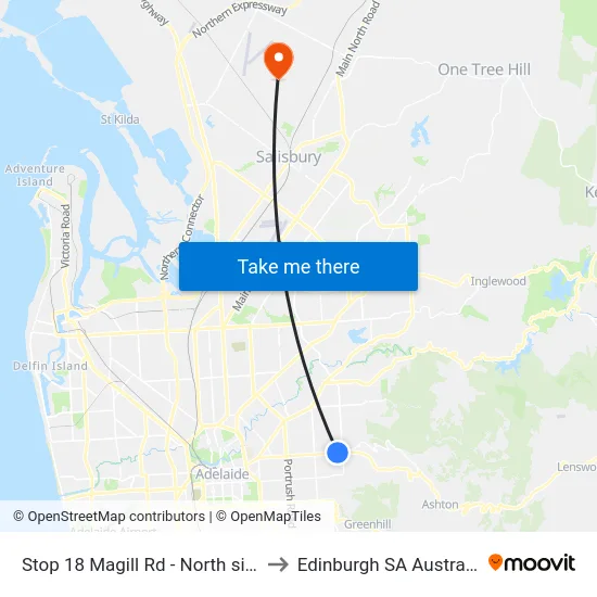 Stop 18 Magill Rd - North side to Edinburgh SA Australia map