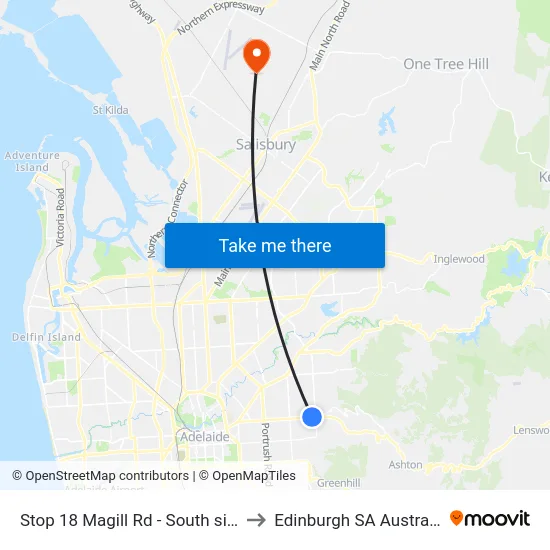 Stop 18 Magill Rd - South side to Edinburgh SA Australia map