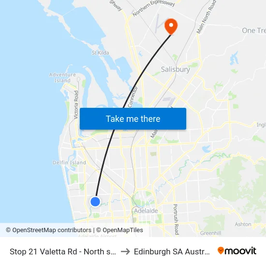 Stop 21 Valetta Rd - North side to Edinburgh SA Australia map