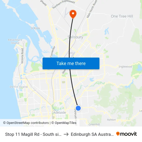 Stop 11 Magill Rd - South side to Edinburgh SA Australia map