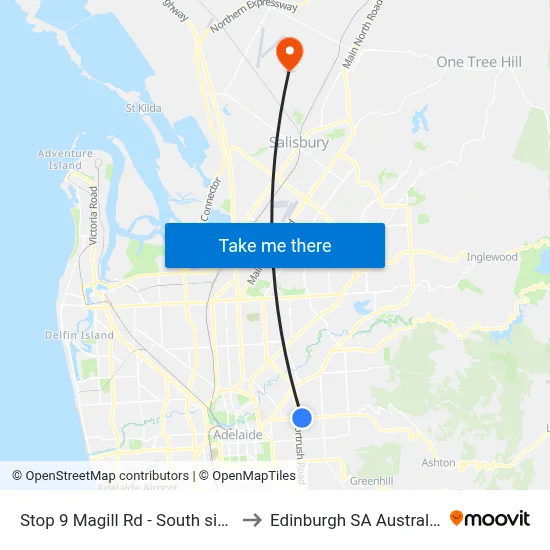 Stop 9 Magill Rd - South side to Edinburgh SA Australia map