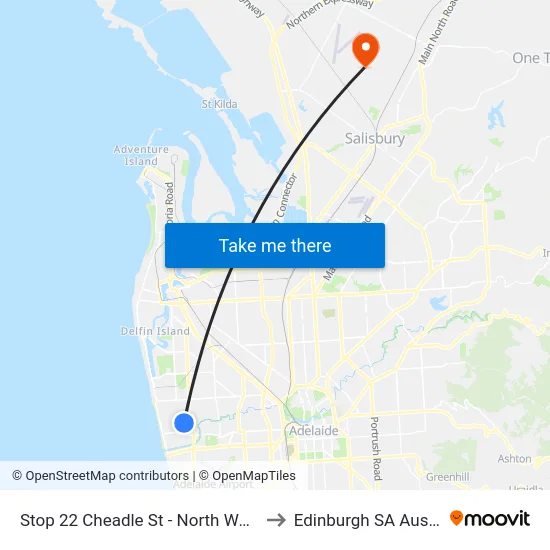Stop 22 Cheadle St - North West side to Edinburgh SA Australia map
