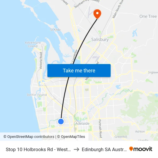 Stop 10 Holbrooks Rd - West side to Edinburgh SA Australia map