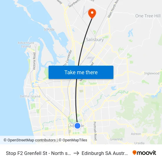 Stop F2 Grenfell St - North side to Edinburgh SA Australia map