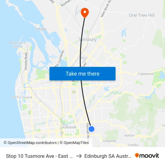 Stop 10 Tusmore Ave - East side to Edinburgh SA Australia map