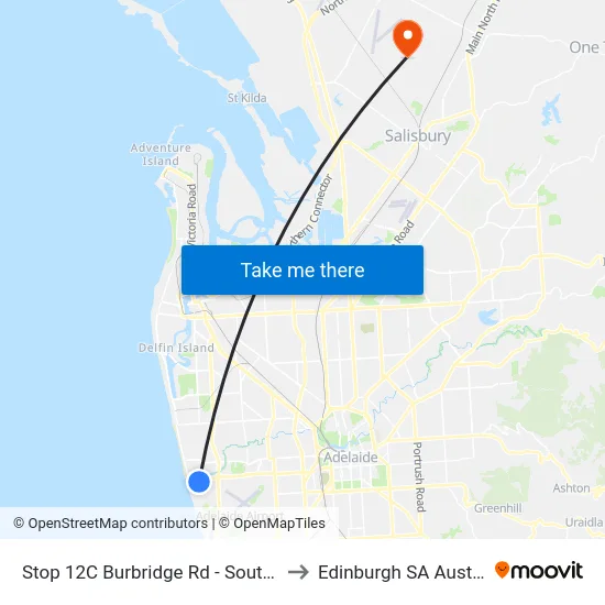 Stop 12C Burbridge Rd - South side to Edinburgh SA Australia map