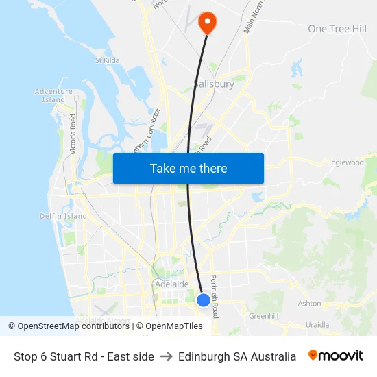 Stop 6 Stuart Rd - East side to Edinburgh SA Australia map